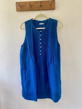 Faherty Isha Basketweave Dress, 100 Linen, L